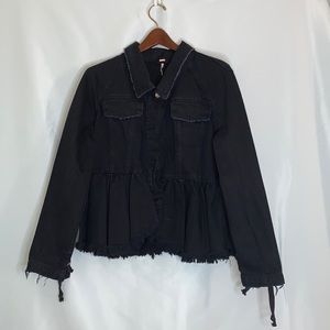 Free People Black Jean Jacket